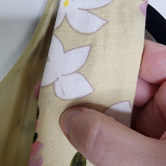 Adrianna Papell Linen Blend Belted Fit and flare Floral Vintage Dress Size 14 - Picture 12 of 12